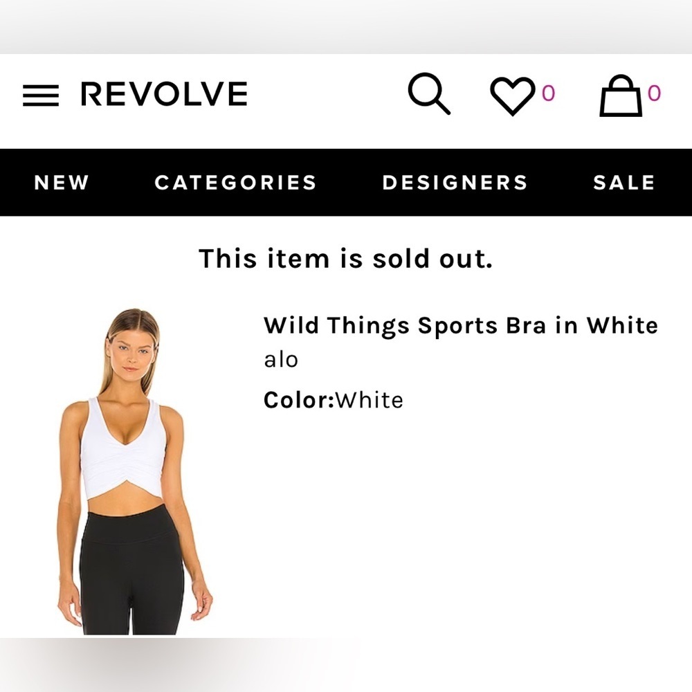 NWT Alo Yoga Wild Thing Bra in White Size Small - Picture 11 of 14